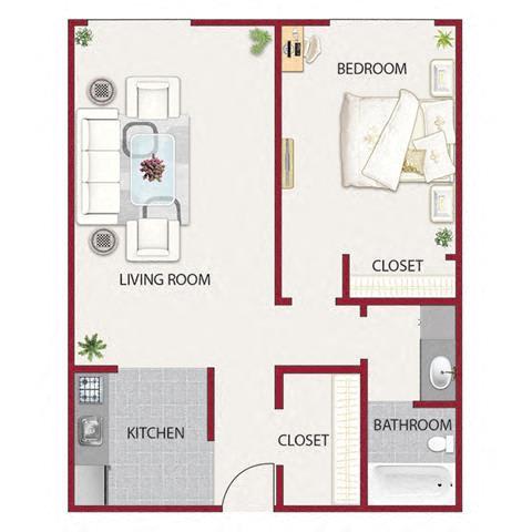 Floor Plan  Plan A at Campus Commons Senior Living, Sacramento