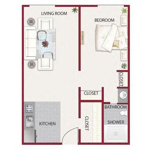 Plan C at Campus Commons Senior Living, California