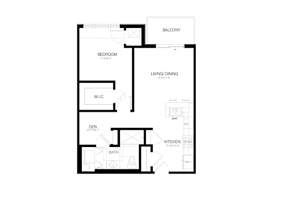 A black and white image of a floor plan for a home.