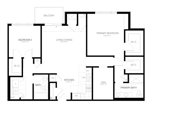 A black and white image of a floor plan for a home.
