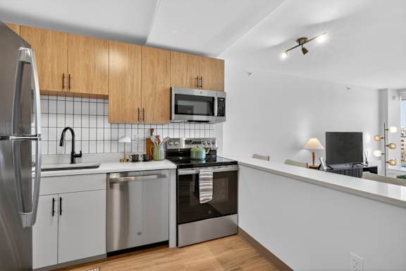 Contemporary Kitchen at Reflections at the Wharf, Washington