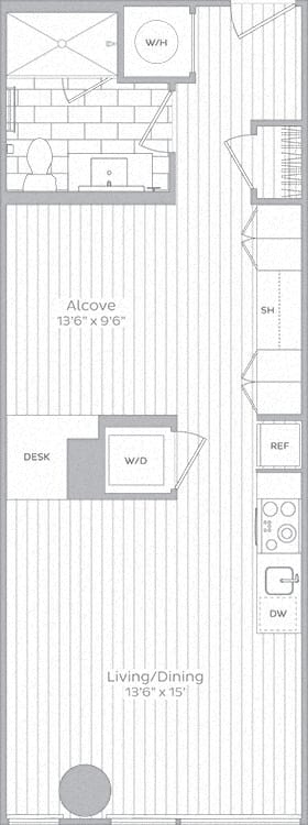 1 bedroom 1 bathroom B at Artline Apartments, Washington-DC