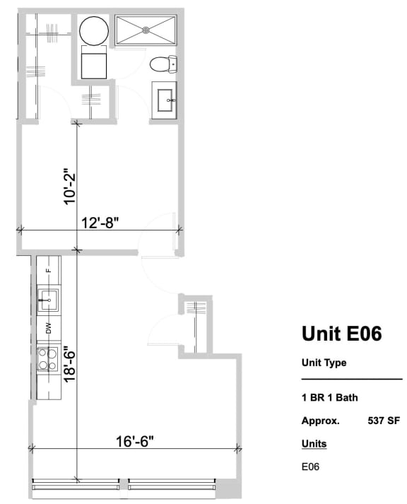 E06 - 1 Bed 1 Bath E06 - 1 Bed 1 Bath at Textile Apartments, Ohio, 45202