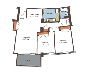 2 bed 1 bath at Hampton Plaza Apartments, Towson, MD, 21286