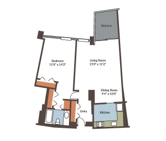 1 bed 1 bath A at Hampton Plaza Apartments, Maryland, 21286