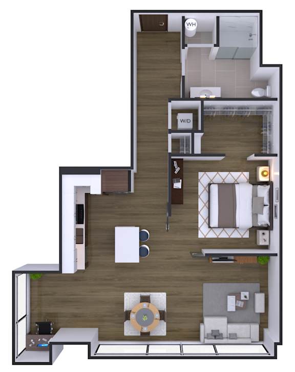 1 bedroom 1 bathroom Z at Artline Apartments, Washington-DC