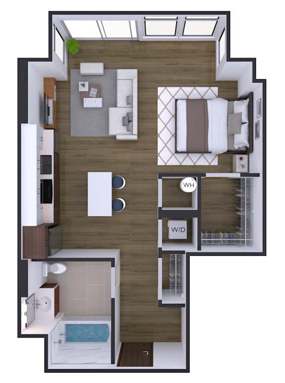 1 bedroom 1 bathroom I at Artline Apartments, Washington-DC