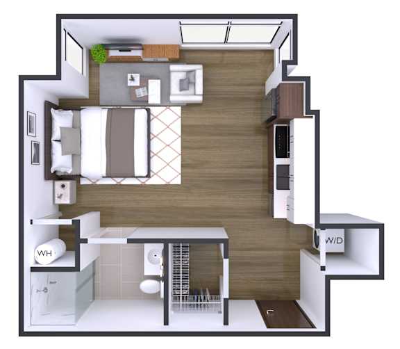 Studio 1 bath O at Artline Apartments, Washington, 20024