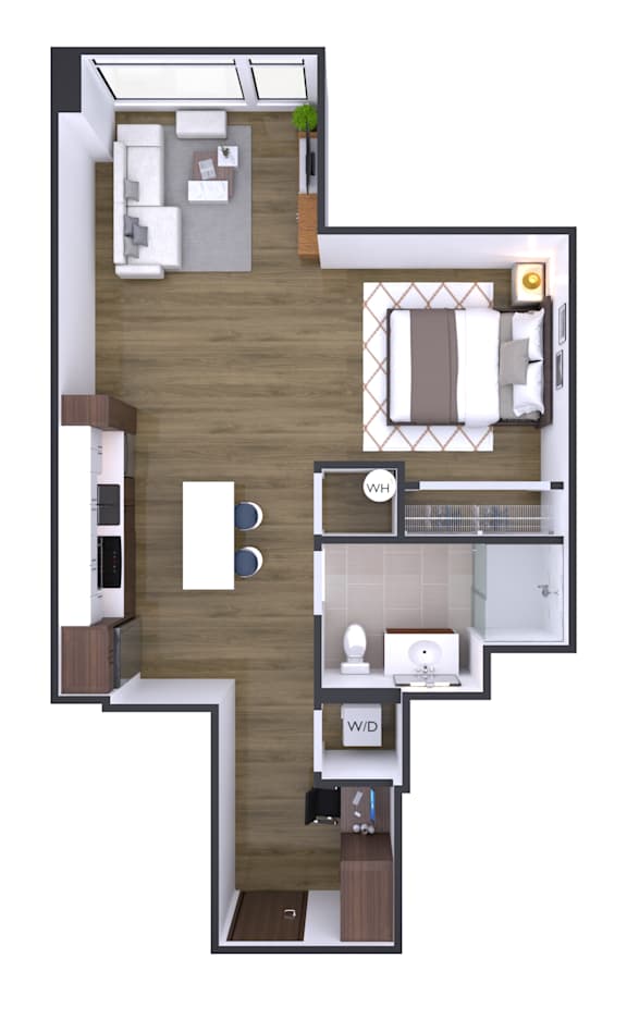 Studio 1 bath Y at Artline Apartments, Washington, 20024