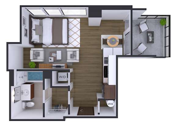 Studio 1 bath N at Artline Apartments, Washington, DC