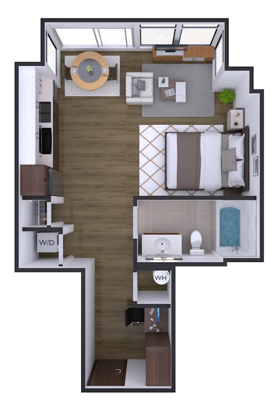 Floor Plan  Studio 1 bath u at Artline Apartments, Washington, DC