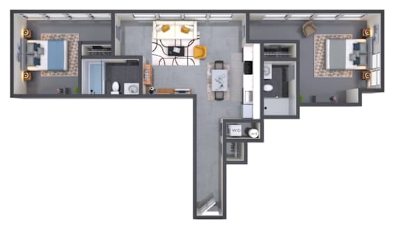 2 bed 2 bath F 2 bed 2 bath F at Textile Apartments, Cincinnati, OH