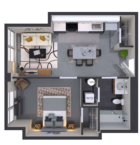 Studio 1 bath D Studio 1 bath D at Textile Apartments, Cincinnati, Ohio