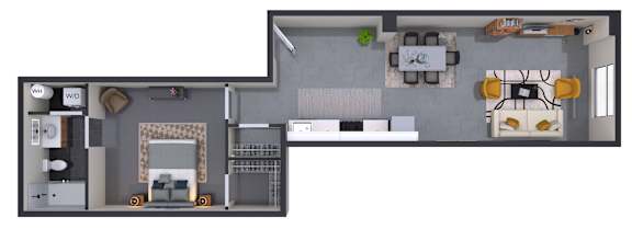 1 bed 1 bathroom G at Textile Apartments, Cincinnati, Ohio