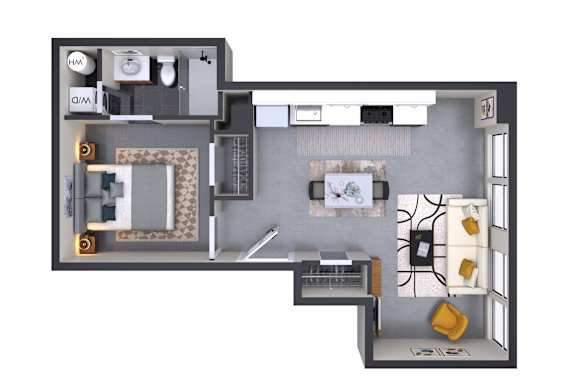 1 bed 1 bath V at Textile Apartments, Cincinnati, Ohio