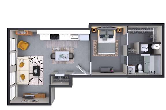 1 bed 1 bath Y 1 bed 1 bath Y at Textile Apartments, Ohio, 21286