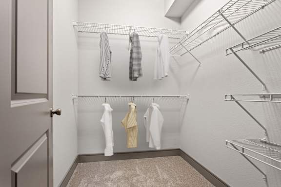 Walk-In Closets With Built-In Shelving at Adara Overland Park, Overland Park, Kansas