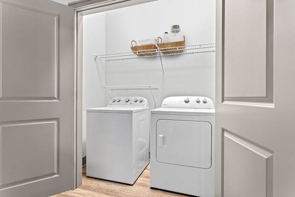 Bright Laundry Room at Adara Overland Park, Overland Park, KS