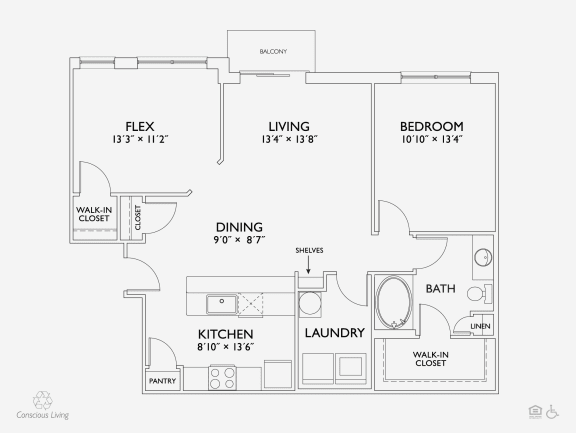 Floor Plan  A11 floor plan at Penn Circle, Carmel, IN