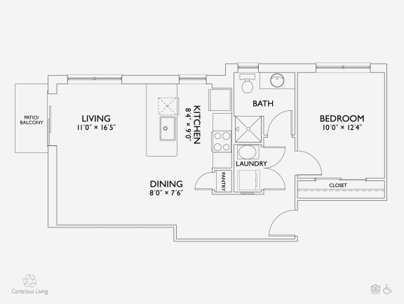 A2 floor plans at Penn Circle, Carmel, 46032