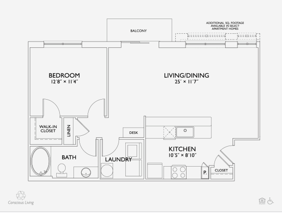 A5 floor plan June at Penn Circle, Indiana