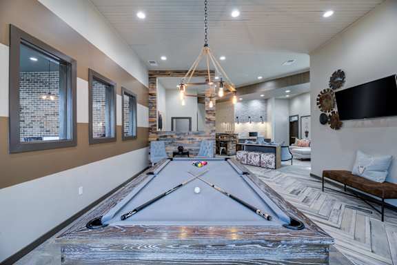 Pool Table In Game Room at Adara Overland Park, Overland Park, KS