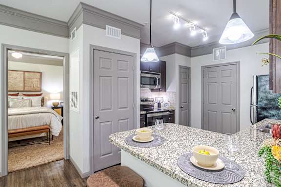 Granite Counter Tops In Kitchen at Avenues at Shadow Creek Ranch Apartments, Pearland, Texas, 77584