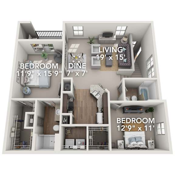 B2 floor plan at Adara Overland Park, Kansas, 66213