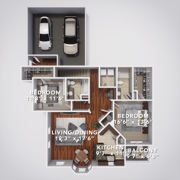 Floor Plan  B3 Second Floor with Garage at Sovereign at Overland Park, Overland Park, KS 66213