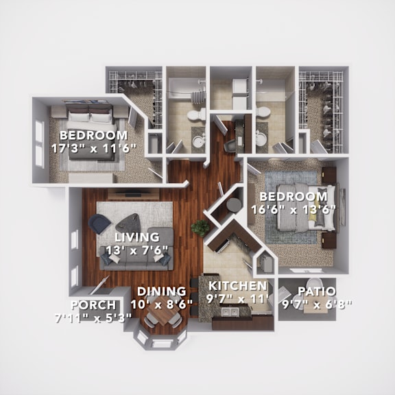 Floor Plan  B3 First Floor at Sovereign at Overland Park, Overland Park, KS 66213