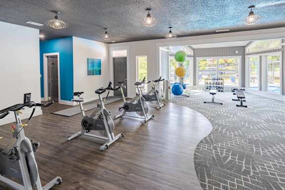 Gym with Stationary Bikes at Butternut Ridge Apartments, North Olmsted, 44070