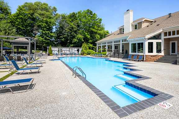 Swimming Pool with Relaxing Area at Butternut Ridge Apartments, North Olmsted, OH, 44070
