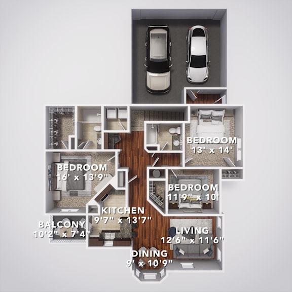 C1 Second Floor with Garage at Sovereign at Overland Park, Overland Park, KS 66213