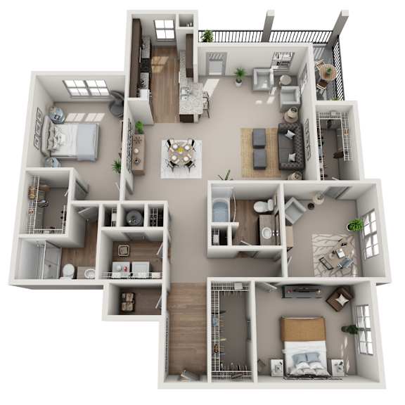 C2 Floor plan at Adara Overland Park, Overland Park, Kansas