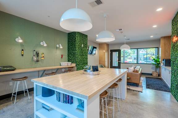 Kitchen Area In Clubhouse at Edge 35 Apartments, Indianapolis, IN