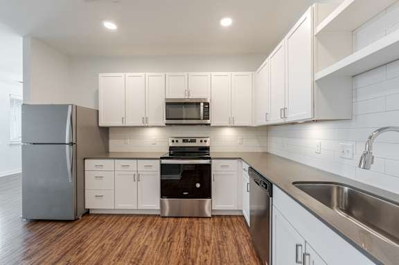Stylish Kitchen Area at Edge 35 Apartments, Indianapolis, IN, 46203