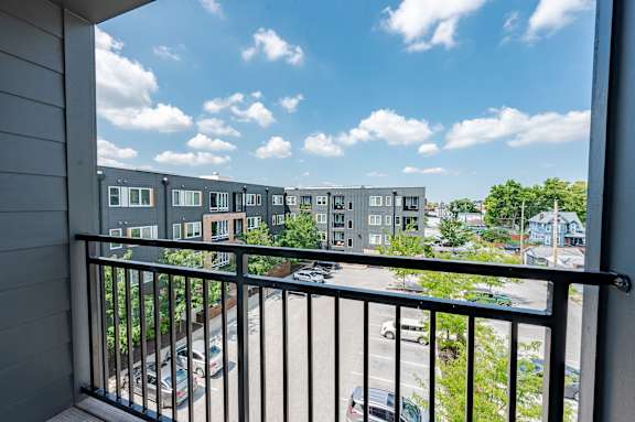 Balcony with Metal Railing at Edge 35 Apartments, Indiana, 46203