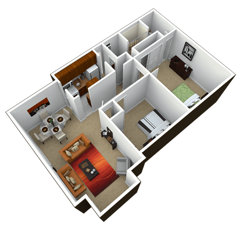2 bedroom 1.5 bathroom Floor plan at Candles, Illinois, 62704