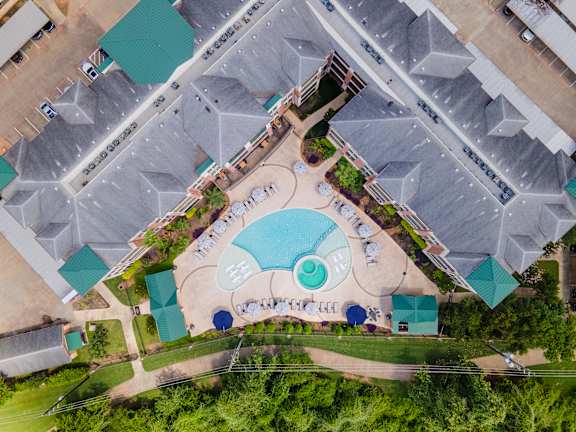 Aerial view of Swimming Pool at Imperial Lofts, Sugar Land, 77498