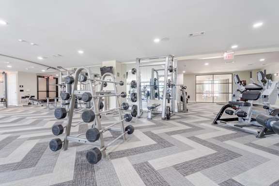 Gym with Variety of equipments at Imperial Lofts, Sugar Land, 77498