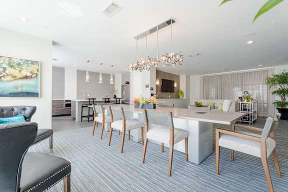Modern dining room at Imperial Lofts, Sugar Land, TX
