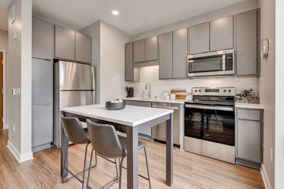 Moveable Kitchen Island at Marquee, Minneapolis, MN