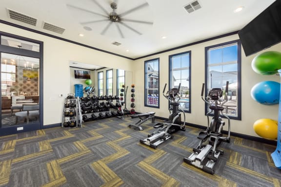 Fitness Center With Yoga/Stretch Area at Overland Park, Pickerington, OH