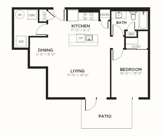 A3 Floor Plan at The MK, Indiana