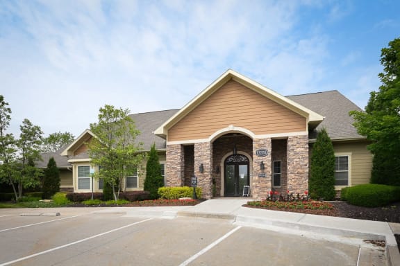 the preserve at cardinal heights apartments building entrance and parking lot at Sovereign at Overland Park, Kansas, 66213