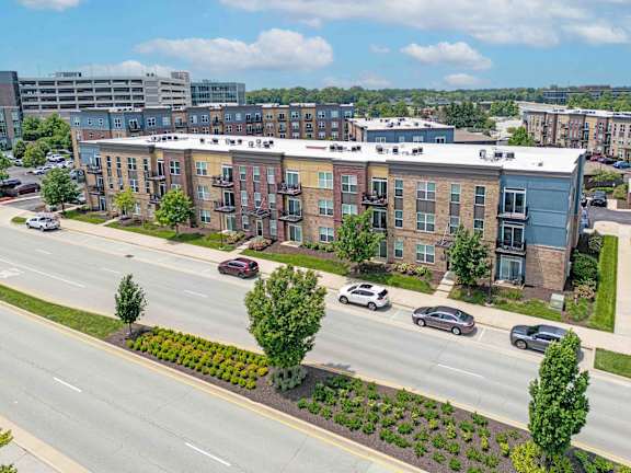 Aerial Parking Lot View at Penn Circle, Carmel