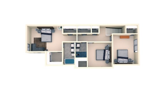4 Bedroom Floor Plan  at Prairie Pines Townhomes, Shawnee, KS, 66226