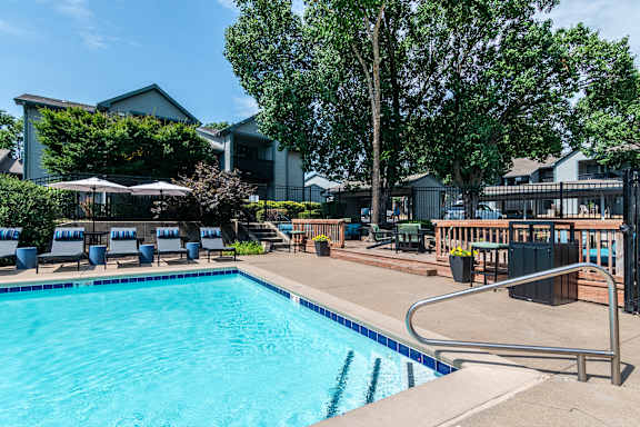 Pool with Greenery Around at Springhill Apartments, Kansas