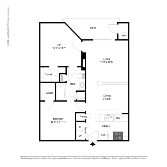 this floor plan is an approximation of a 1 bedroom floor plan