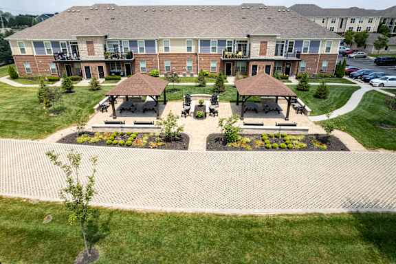 A large building with a lawn in front of it. at The Greyson, Ohio, 43026